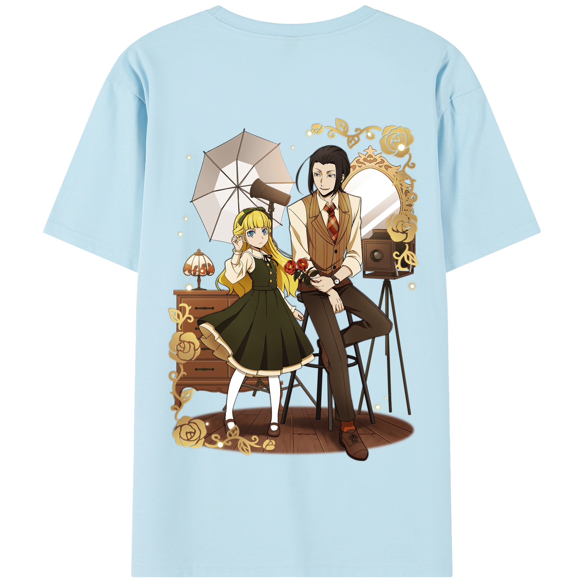 （画像用） 文豪ストレイドッグス Bungo Stray Dogs 綿100％半袖Tシャツ（背面プリント）